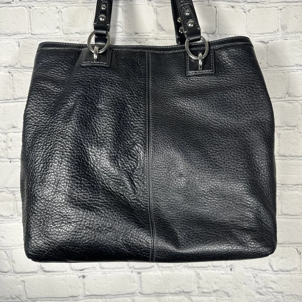 COACH F19264 Penelope Black Pebbled Leather Tote Bag Purse Shoulder Handbag - Picture 6 of 13